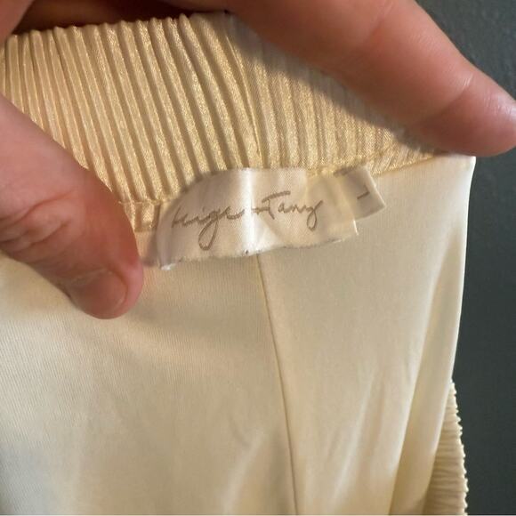 Beige Botany Pleated Cream Lounge Matching Pant Set Size M/L - Picture 7 of 8